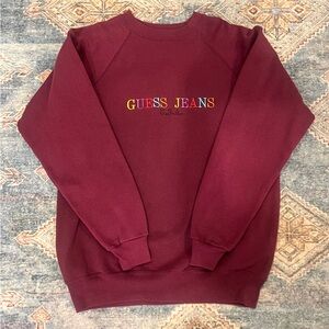 Vintage Guess Red Crewneck Sweater Classic Style